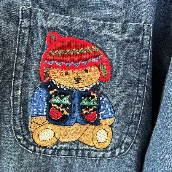 Way to Go - xl, vintage embroidered teddy bear shirt - Picture 4 of 8